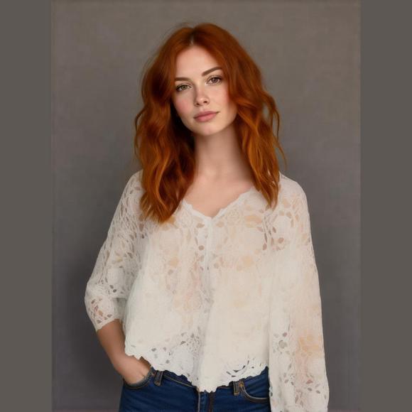 Vtg Crocheted doily button cardigan by Uniworld Womens size S - Picture 1 of 9